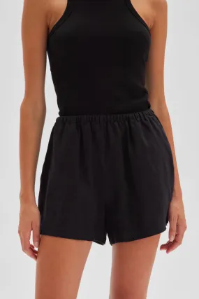 STELLA LINEN SHORT | BLACK