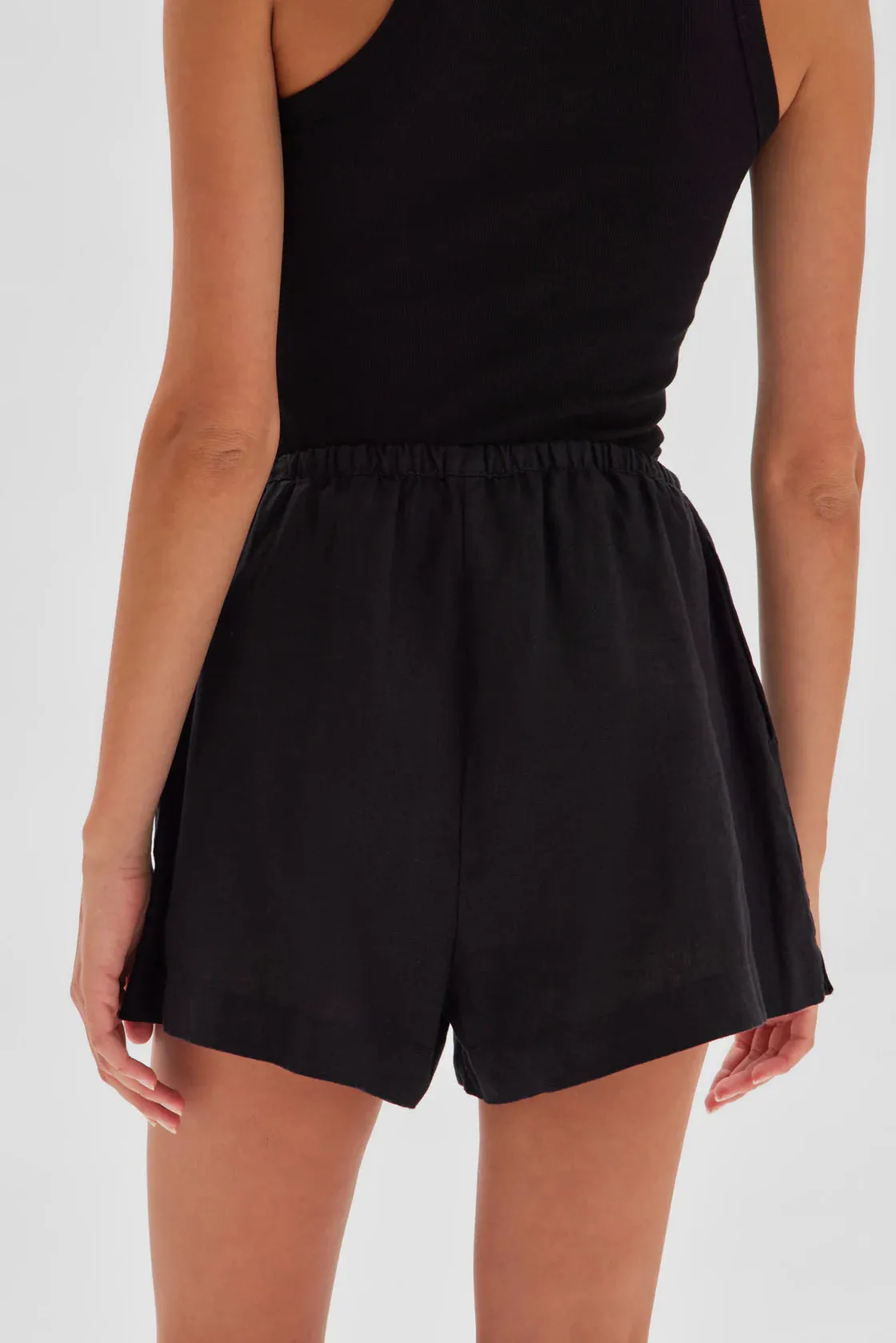 STELLA LINEN SHORT | BLACK