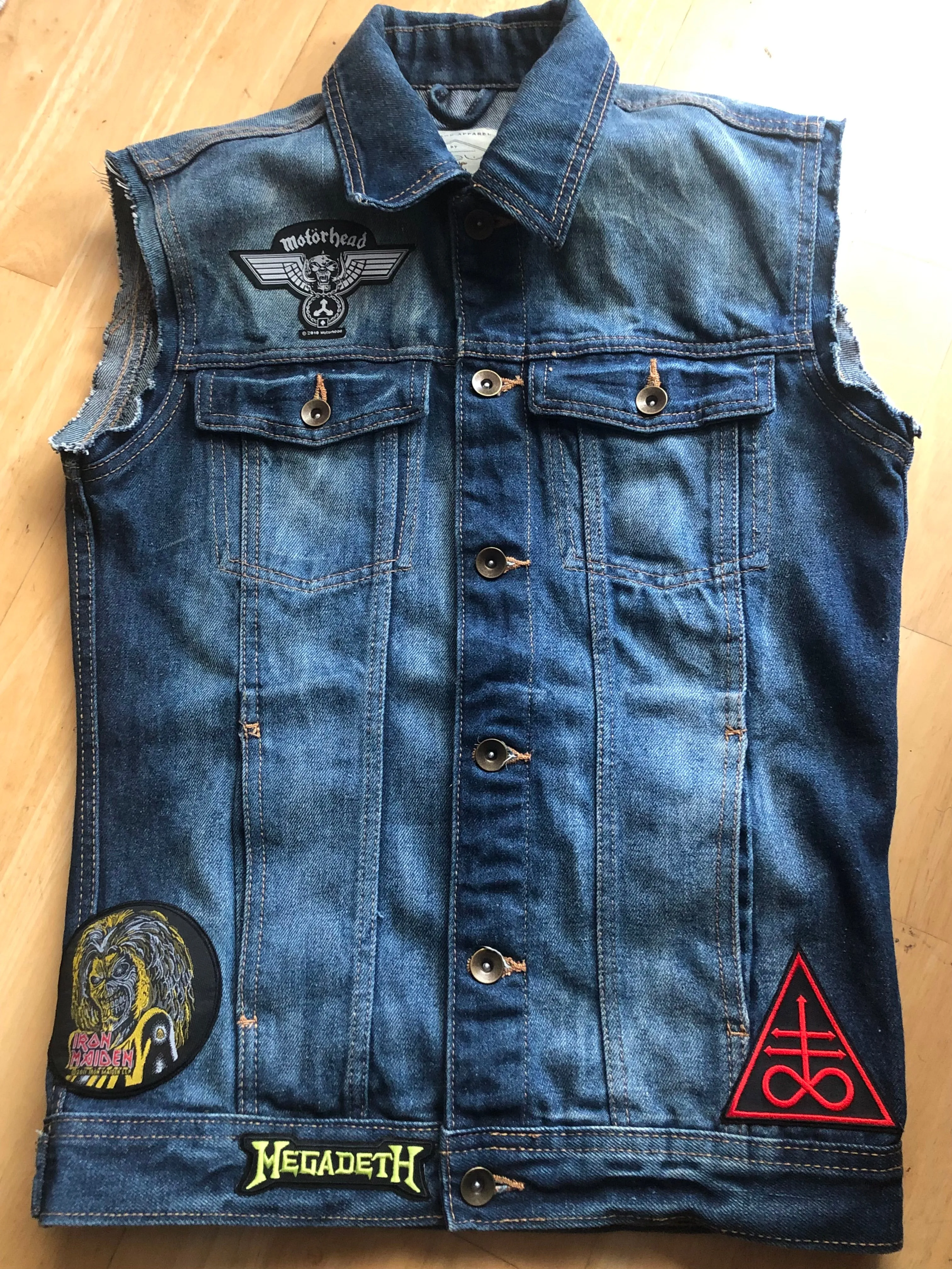 Stranger Things 4 Eddie Munson Denim Vest Jacket Dio Motörhead Iron Maiden Megadeth