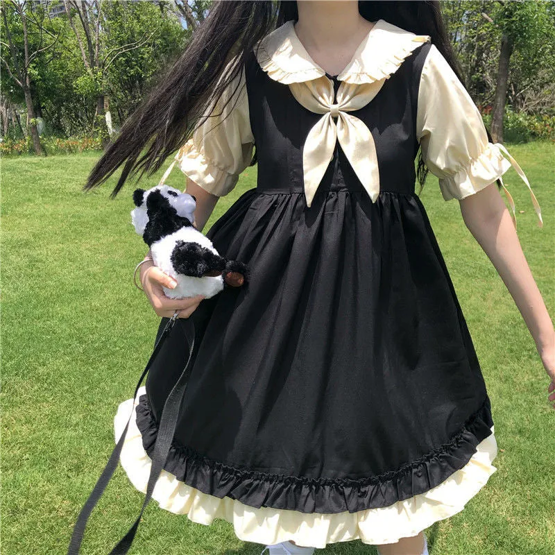 Sweet Japanese Soft Girl Doll Collar Dress