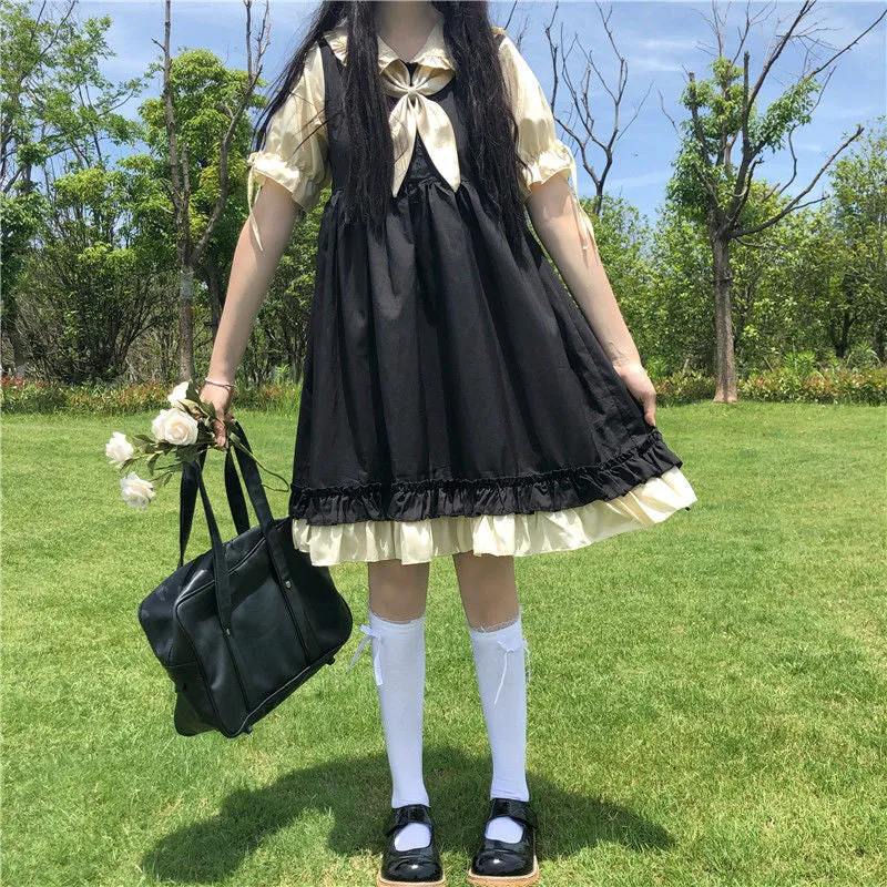 Sweet Japanese Soft Girl Doll Collar Dress