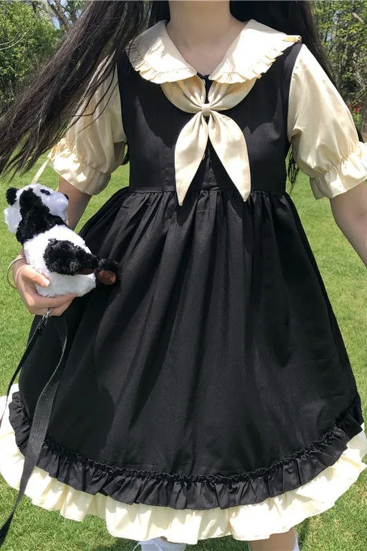 Sweet Japanese Soft Girl Doll Collar Dress