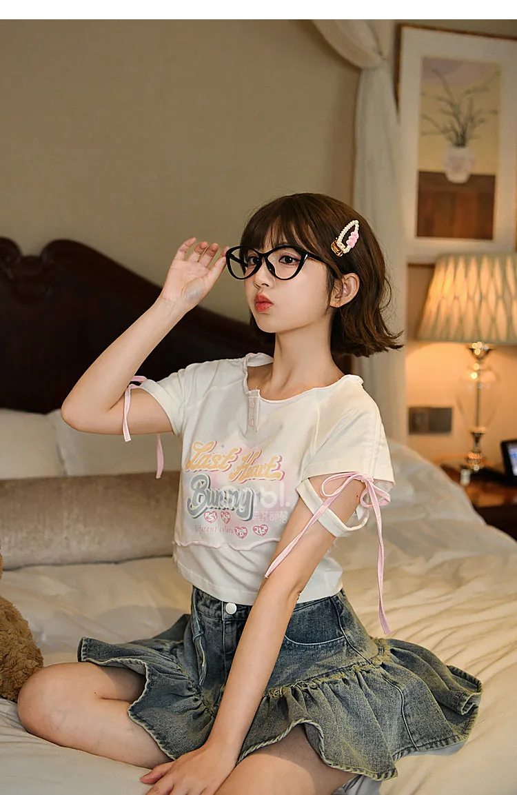 Sweet Style High Waist Denim Skirt