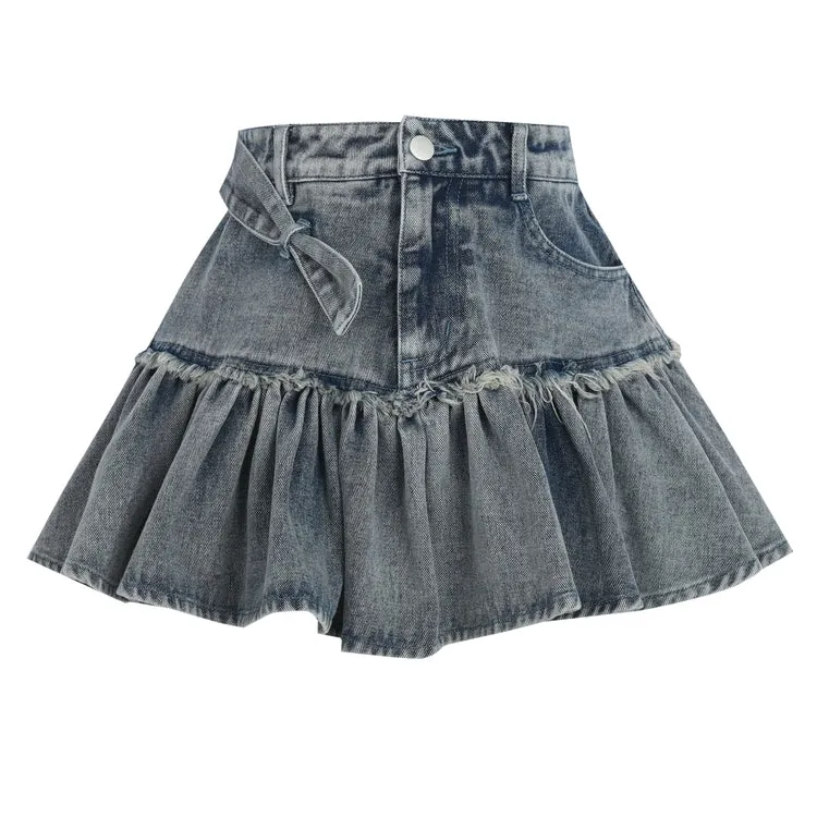 Sweet Style High Waist Denim Skirt