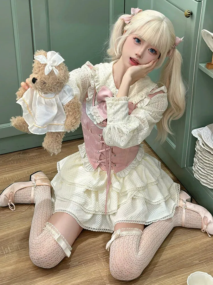 Vest Fleur   Princess Shirt   Pink Cake Skirt Girl