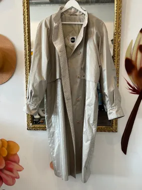 Vintage Rain Coat - Stone & Gingham