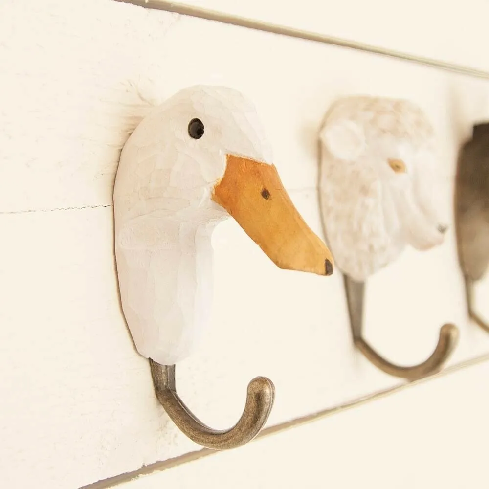 Wildlife Garden: Hook: Hand Carved - Duck