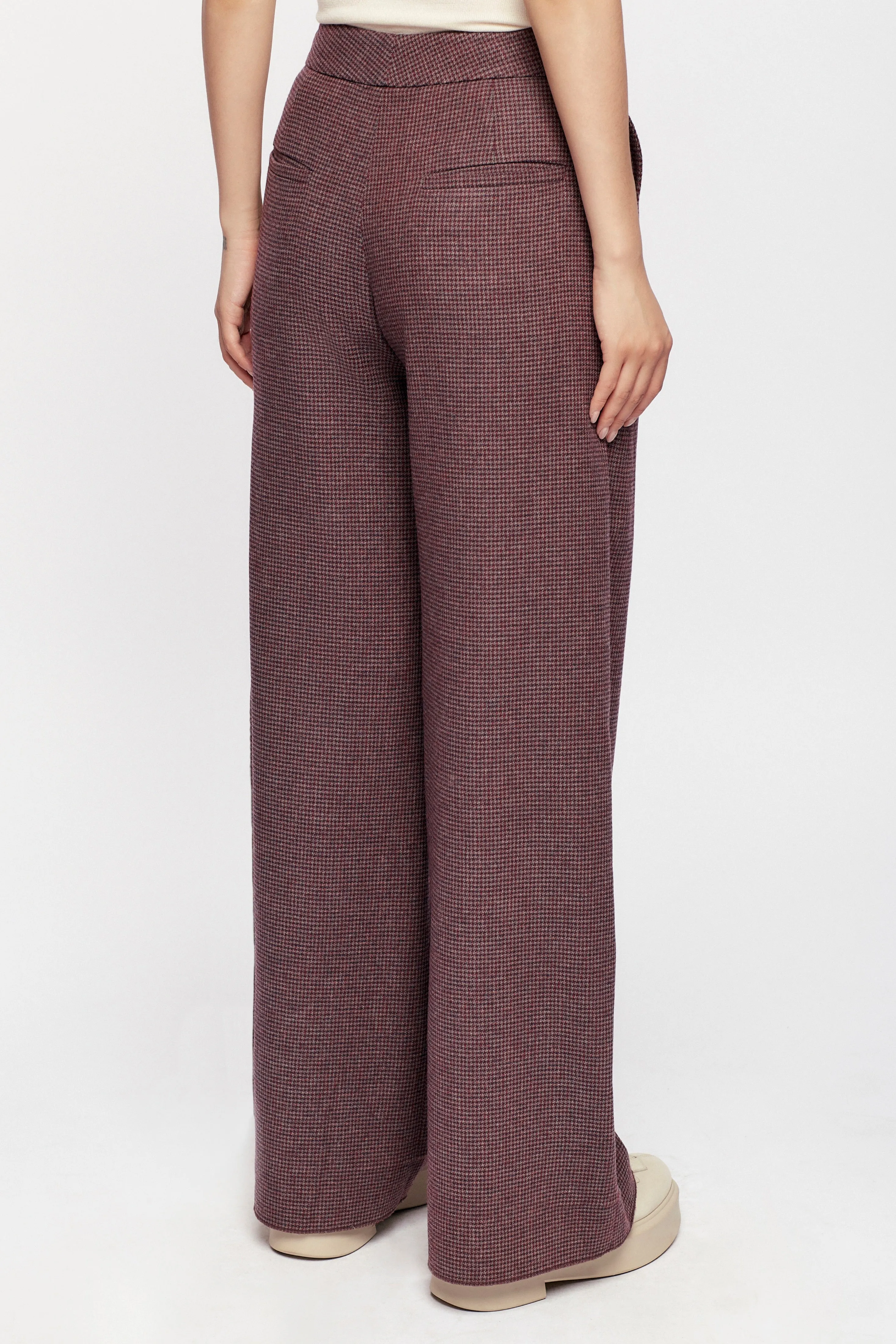 Women's Nuba Wool Trouser in Houndstooth 417