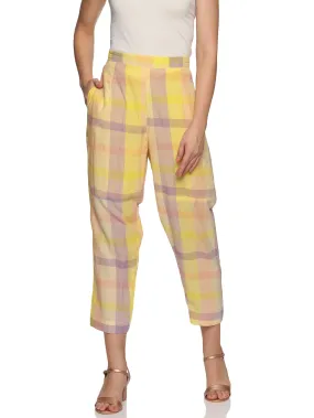 Yellow checked handloom trouser